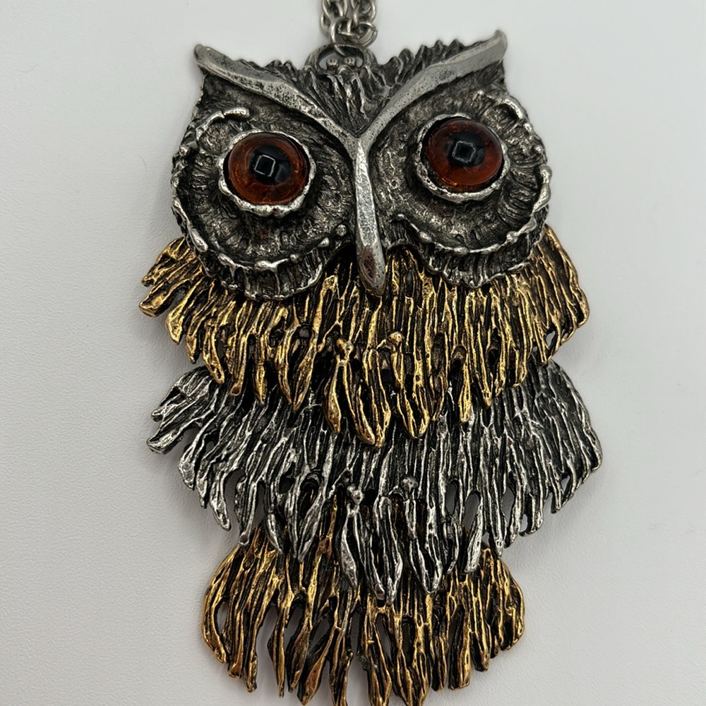 Vintage OWL Necklace! BOHO style Gold/Silver Statement Piece!